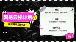 （10063期）最新网易云梯计划网页版，单机月收益5000+！可放大操作-优优云创网