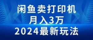(10091期)2024闲鱼卖打印机,月入3万2024最新玩法-优优云创网