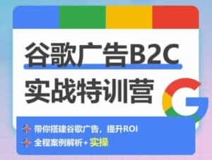 谷歌广告B2C实战特训营,500+谷歌账户总结经验,实战演示如何从0-1搭建广告账户-优优云创网