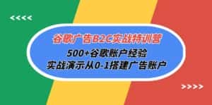 (10096期)谷歌广告B2C实战特训营,500+谷歌账户经验,实战演示从0-1搭建广告账户-优优云创网