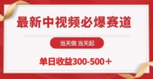 最新中视频必爆赛道,当天做当天起,单日收益300-500+-优优云创网