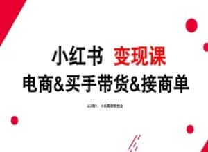 2024年最新小红书变现课,电商&买手带货&接商单,从0到1,小白高效轻创业-优优云创网