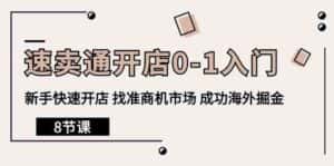 速卖通开店0-1入门,新手快速开店 找准商机市场 成功海外掘金(8节课)-优优云创网