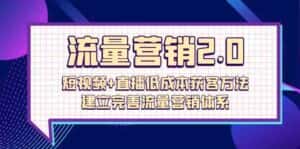 流量营销2.0:短视频+直播低成本获客方法,建立完善流量营销体系(72节)-优优云创网
