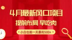 (10137期)28.4月最新风口项目,提前布局早吃肉,小白也能一天暴利500+-优优云创网