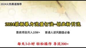 (10151期)2024年最新暴力流量打法,每日导入300+,靠卖项目月入10W+-优优云创网