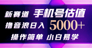 (10154期)抖音不出境直播【手机号估值】最新撸音浪,日入5000+,简单易学,适合…-优优云创网