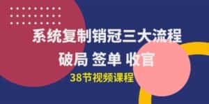(10171期)系统复制 销冠三大流程,破局 签单 收官(38节视频课)-优优云创网
