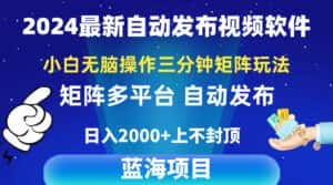 （10166期）2024最新视频矩阵玩法，小白无脑操作，轻松操作，3分钟一个视频，日入2k+-优优云创网