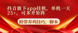 抖音旗下app自动挂机,单机一天收益25+,可多开矩阵-优优云创网