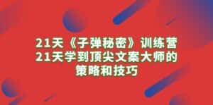 (10209期)21天《子弹秘密》训练营,21天学到顶尖文案大师的策略和技巧-优优云创网