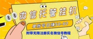 （10217期）微信托管挂机，单号日赚50-80，项目操作简单（附无限注册实名微信号教程）-优优云创网