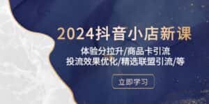 2024抖音小店新课，体验分拉升/商品卡引流/投流效果优化/精选联盟引流/等-优优云创网