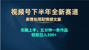 (10267期)视频号下半年全新赛道,表情包搭配情感文案 无脑上手,五分钟一条作品…-优优云创网
