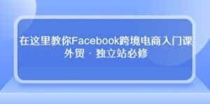 在这里教你Facebook跨境电商入门课,外贸·独立站必修(19节课)-优优云创网