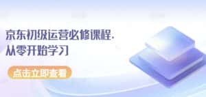 京东初级运营必修课程，从零开始学习-优优云创网
