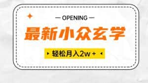(10278期)最新小众玄学项目,保底月入2W+ 无门槛高利润,小白也能轻松掌握-优优云创网