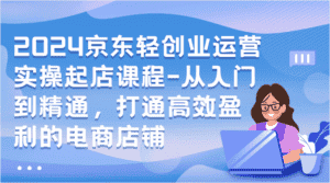 2024京东轻创业运营实操起店课程-从入门到精通,打通高效盈利的电商店铺-优优云创网