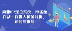 商业IP定位系统,带你像作战一样做入场前分析、布同与推演-优优云创网