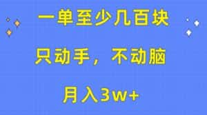 （10356期）一单至少几百块，只动手不动脑，月入3w+。看完就能上手，保姆级教程-优优云创网