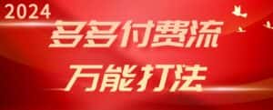 2024多多付费流万能打法、强付费起爆、流量逻辑、高转化、高投产-优优云创网