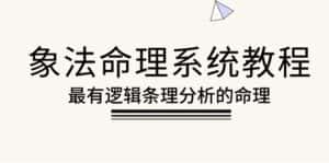 (10372期)象法命理系统教程,最有逻辑条理分析的命理(56节课)-优优云创网