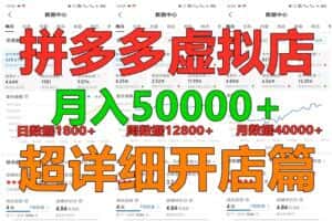 拼多多虚拟电商训练营月入40000+你也行，暴利稳定长久，副业首选-优优云创网