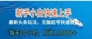 2024头条最新ai搬砖，每天肉眼可见的收益，日入300＋-优优云创网