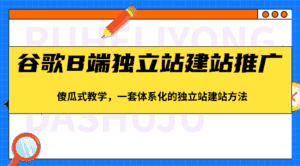 谷歌B端独立站建站推广,傻瓜式教学,一套体系化的独立站建站方法(83节)-优优云创网