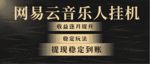 (10422期)网易云音乐挂机全网最稳定玩法!第一个月收入1400左右,第二个月2000-2…-优优云创网
