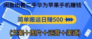 (10470期)闲鱼出售二手华为苹果手机赚钱,简单搬运 日赚500-1000(文案+图片+运…-优优云创网