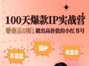 小红书100天爆款IP实战营,带你从0到1做出高价值的小红书号-优优云创网