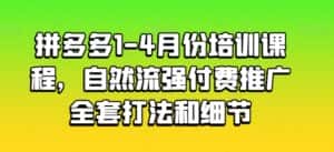 拼多多1-4月份培训课程,自然流强付费推广全套打法和细节-优优云创网