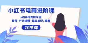 （10492期）小红书电商进阶课：从0开始走向专业 起号/开店流程/爆款笔记/等等（20节）-优优云创网