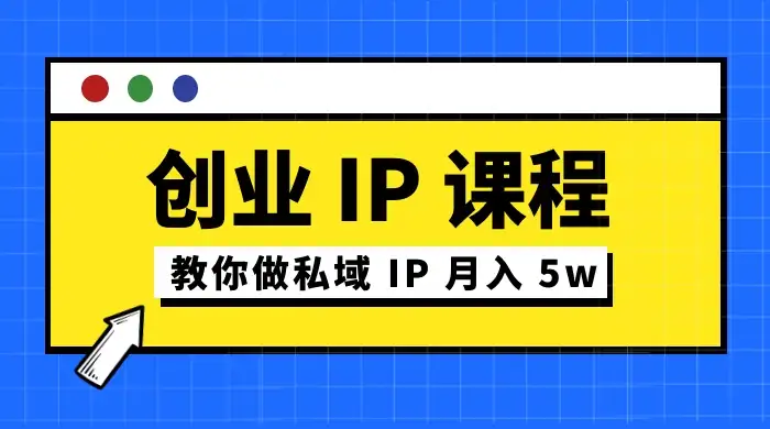 价值 2980 创业 IP 课程，教你做私域 IP 月入 5w-优优云创网