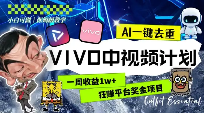 一周收益 1w+ 的 VIVO 中视频计划，用 AI 一键去重，狂赚平台奖金（教程+素材）-优优云创网