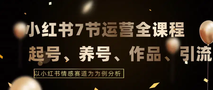 最新的7节小红书运营实战全教程，结合最新情感赛道，打通小红书运营全流程-优优云创网