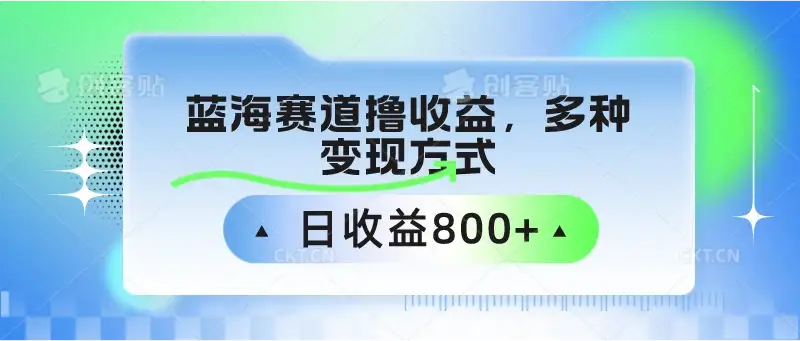 蓝海赛道撸收益，多种变现方式，日收益800+-优优云创网