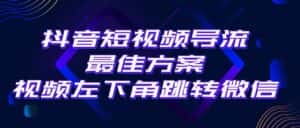 （10527期）抖音短视频引流导流最佳方案，视频左下角跳转微信，外面500一单，利润200+-优优云创网