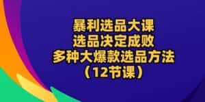（10521期）暴利 选品大课：选品决定成败，教你多种大爆款选品方法（12节课）-优优云创网