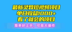 (10542期)最新灵异短视频项目,单日收益1000+看了就会的项目,简单好上手可放大操作-优优云创网
