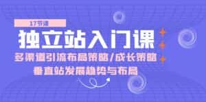 独立站入门课:多渠道引流布局策略/成长策略/垂直站发展趋势与布局-优优云创网