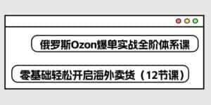 俄罗斯Ozon爆单实战全阶体系课，零基础轻松开启海外卖货（12节课）-优优云创网