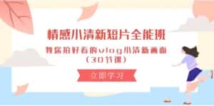 （10567期）情感 小清新短片-全能班，教你拍好看的vlog小清新画面 (30节课)-优优云创网