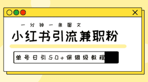 （10587期）爆粉秘籍！30s一个作品，小红书图文引流高质量兼职粉，单号日引50+-优优云创网