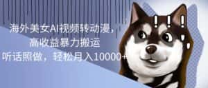 （10593期）海外美女AI视频转动漫，高收益暴力搬运，听话照做，轻松月入10000+-优优云创网