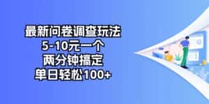 （10606期）最新问卷调查玩法，5-10元一个，两分钟搞定，单日轻松100+-优优云创网