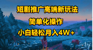 (10613期)短剧推广高端新玩法,ai一键二创,一键查询是否违规,小白轻松月入40000-优优云创网