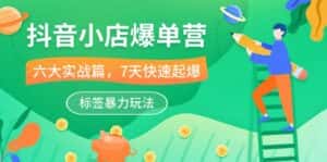 (10623期)抖音小店-爆单营,6大 实战篇,7天 快速起爆,标签暴力玩法(41节课)-优优云创网