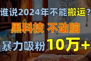 （10634期）谁说2024年不能搬运？只动手不动脑，自媒体平台单月暴力涨粉10000+-优优云创网